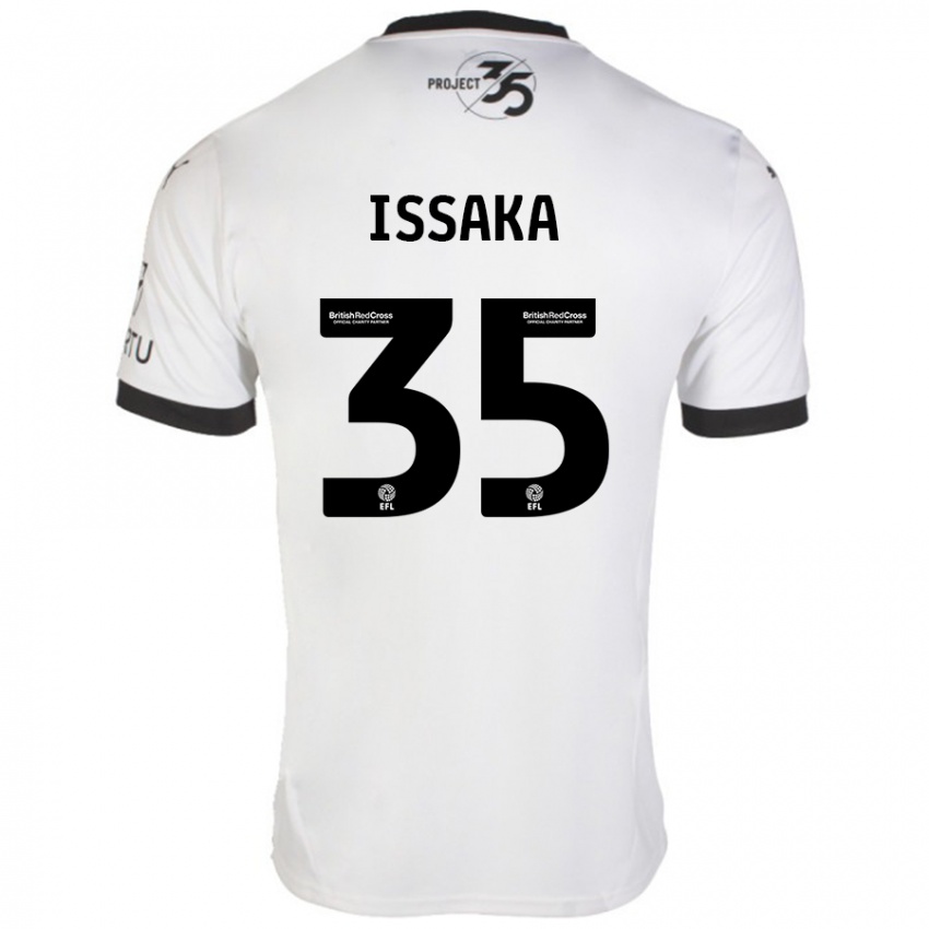 Niño Camiseta Freddie Issaka #35 Blanco Negro 2ª Equipación 2024/25 La Camisa