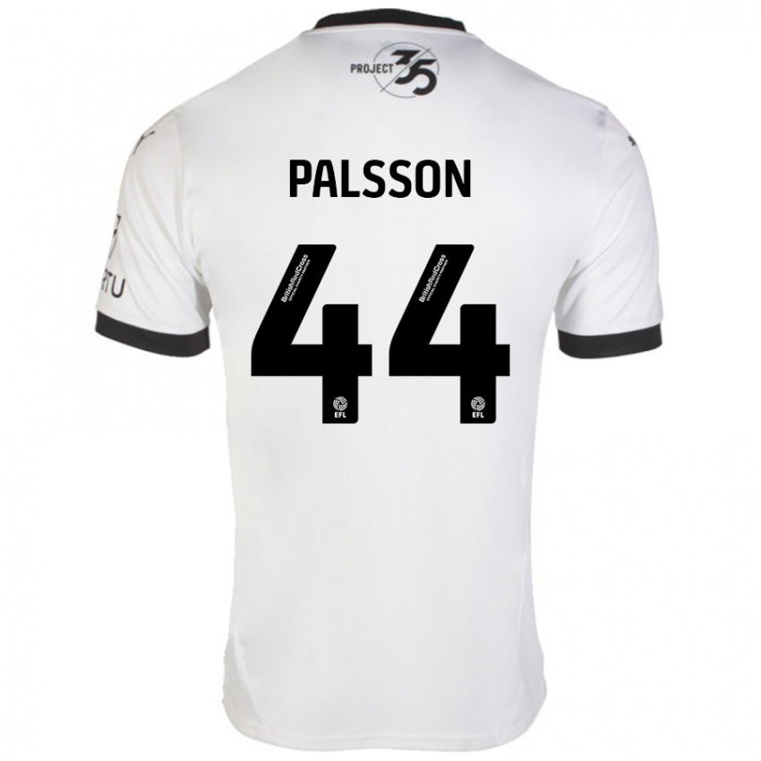 Niño Camiseta Victor Pálsson #44 Blanco Negro 2ª Equipación 2024/25 La Camisa