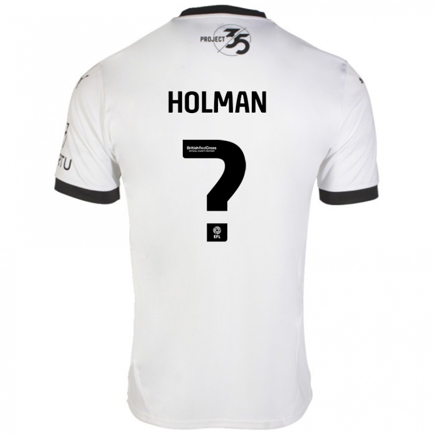 Niño Camiseta Daniel Holman #0 Blanco Negro 2ª Equipación 2024/25 La Camisa