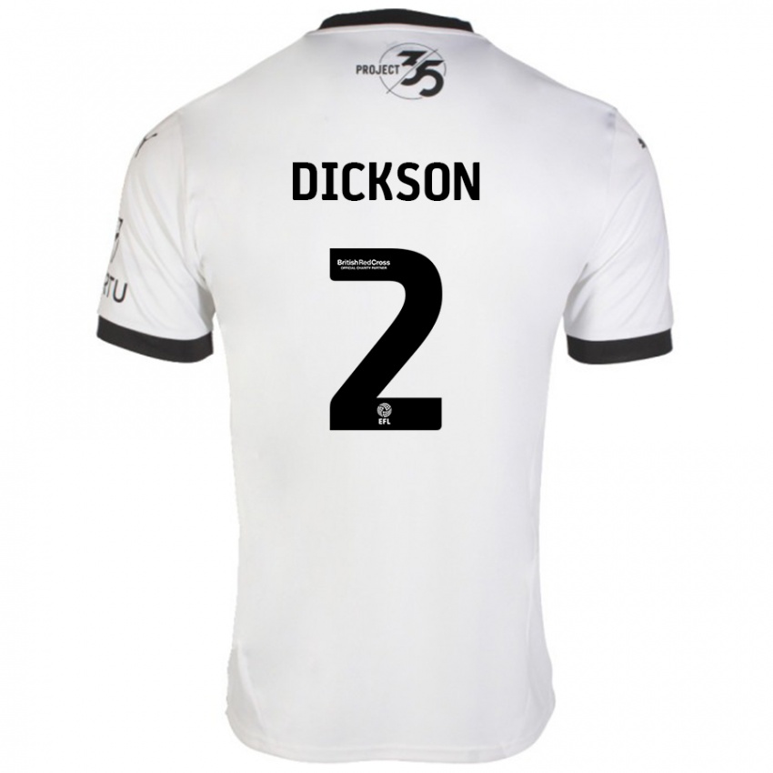 Niño Camiseta Katie Dickson #2 Blanco Negro 2ª Equipación 2024/25 La Camisa