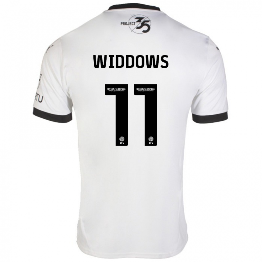 Niño Camiseta Jade Widdows #11 Blanco Negro 2ª Equipación 2024/25 La Camisa