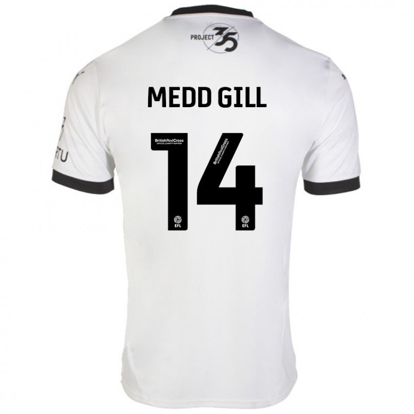 Niño Camiseta Tamsin Medd-Gill #14 Blanco Negro 2ª Equipación 2024/25 La Camisa