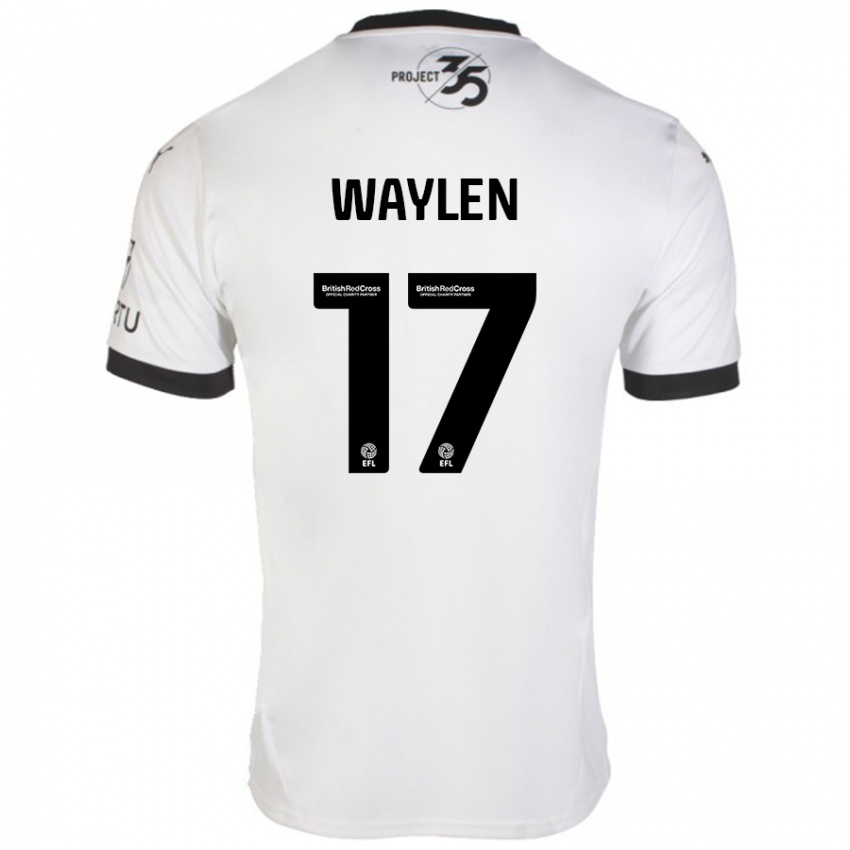 Niño Camiseta Libby Waylen #17 Blanco Negro 2ª Equipación 2024/25 La Camisa