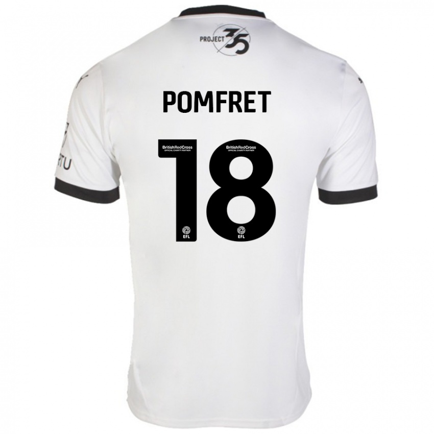 Niño Camiseta Taya Pomfret #18 Blanco Negro 2ª Equipación 2024/25 La Camisa