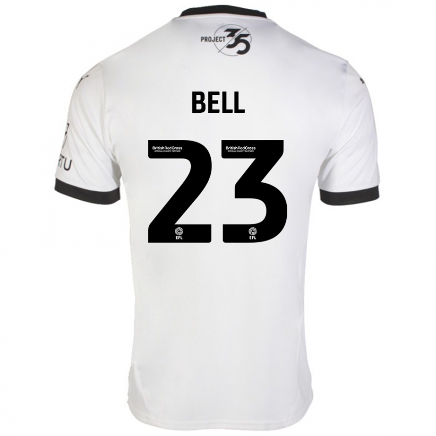 Niño Camiseta Katelyn Bell #23 Blanco Negro 2ª Equipación 2024/25 La Camisa