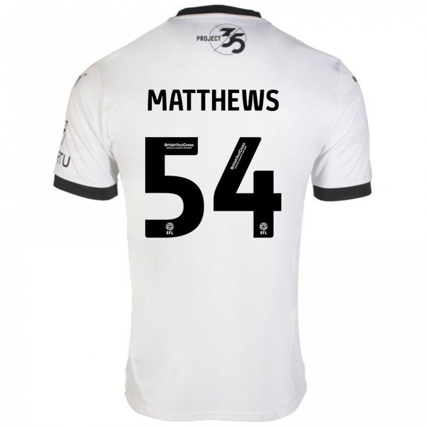 Niño Camiseta Jack Matthews #54 Blanco Negro 2ª Equipación 2024/25 La Camisa