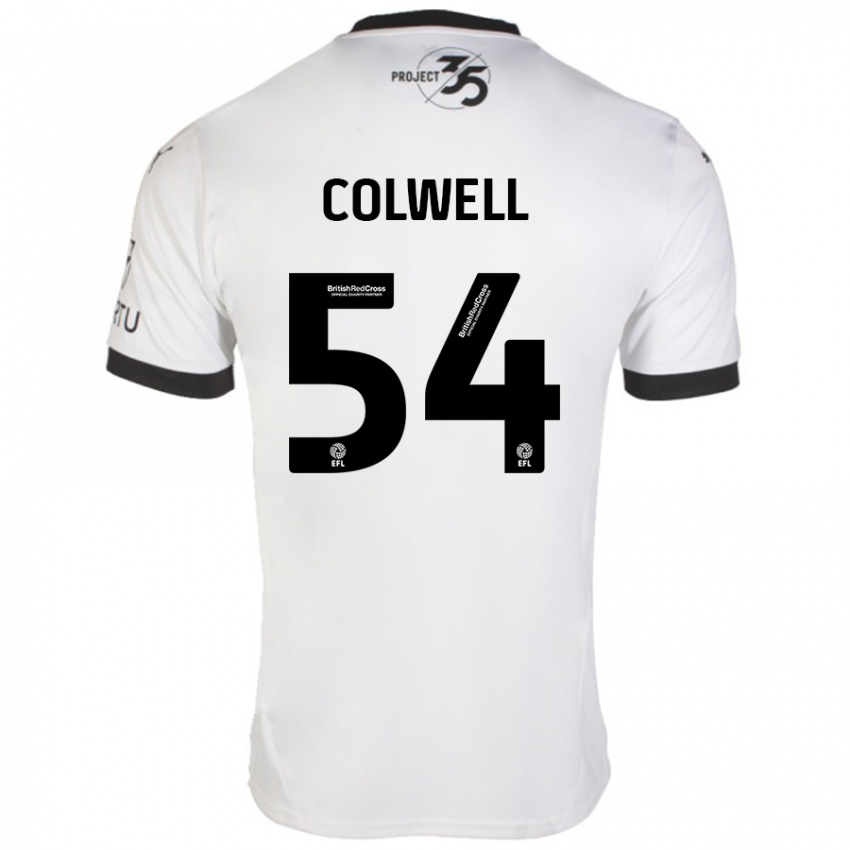 Niño Camiseta Lewis Colwell #54 Blanco Negro 2ª Equipación 2024/25 La Camisa