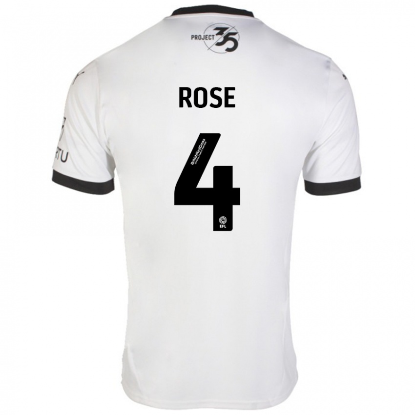 Niño Camiseta Jemma Rose #4 Blanco Negro 2ª Equipación 2024/25 La Camisa