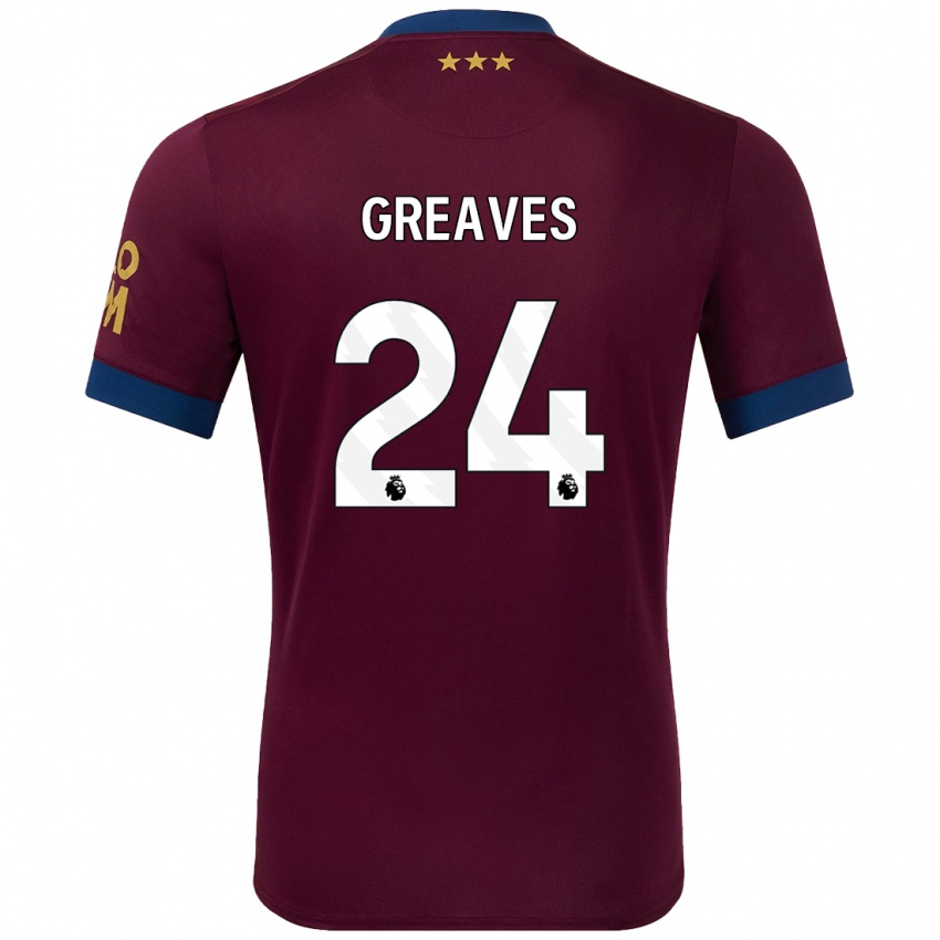 Niño Camiseta Jacob Greaves #24 Marrón 2ª Equipación 2024/25 La Camisa