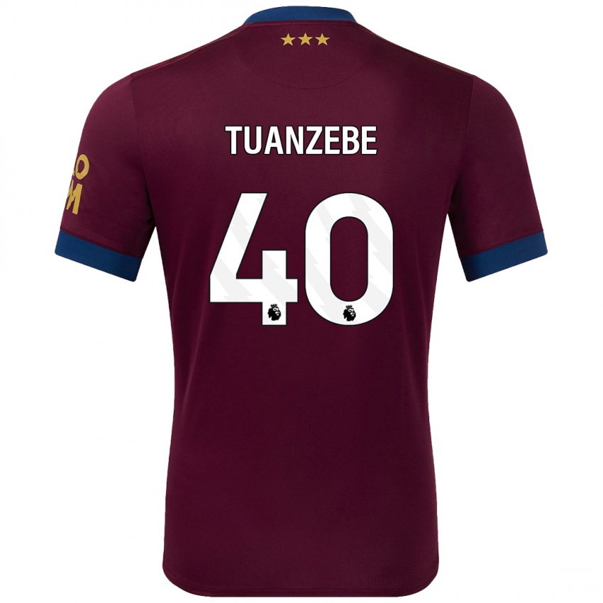 Niño Camiseta Axel Tuanzebe #40 Marrón 2ª Equipación 2024/25 La Camisa