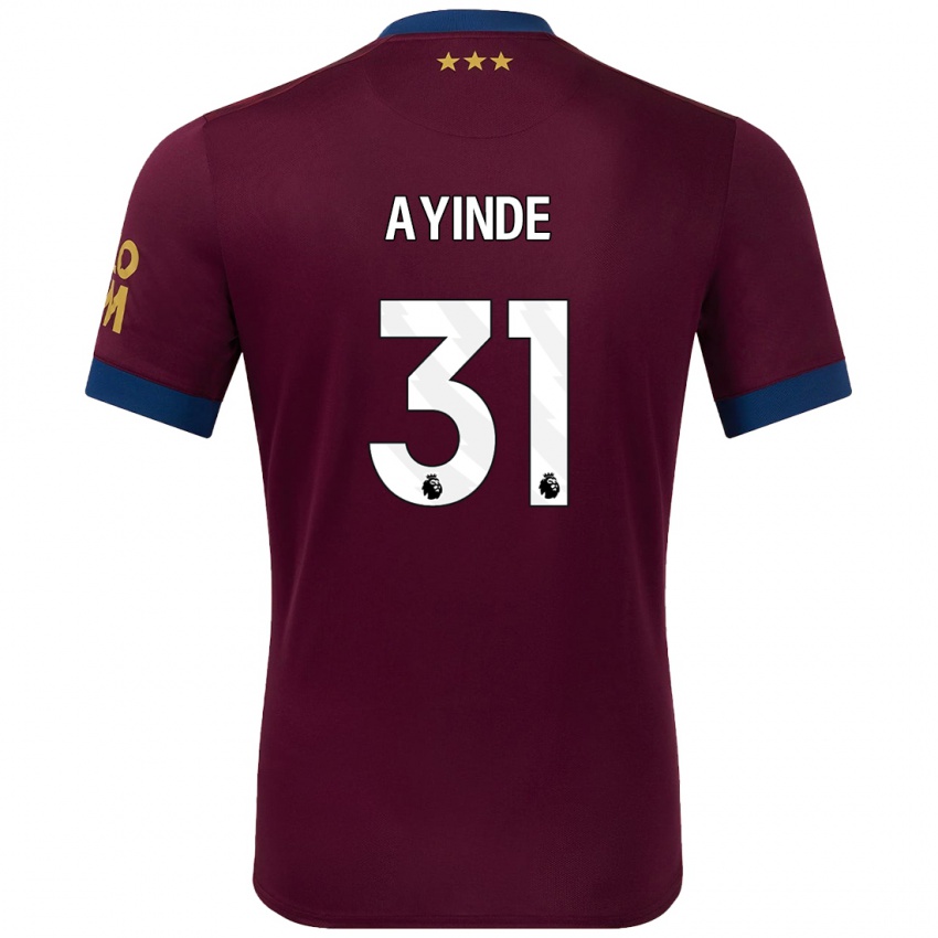 Niño Camiseta Leon Ayinde #31 Marrón 2ª Equipación 2024/25 La Camisa