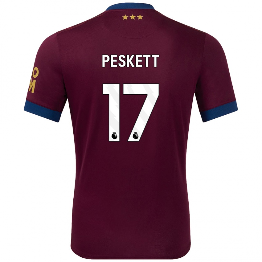 Niño Camiseta Sophie Peskett #17 Marrón 2ª Equipación 2024/25 La Camisa