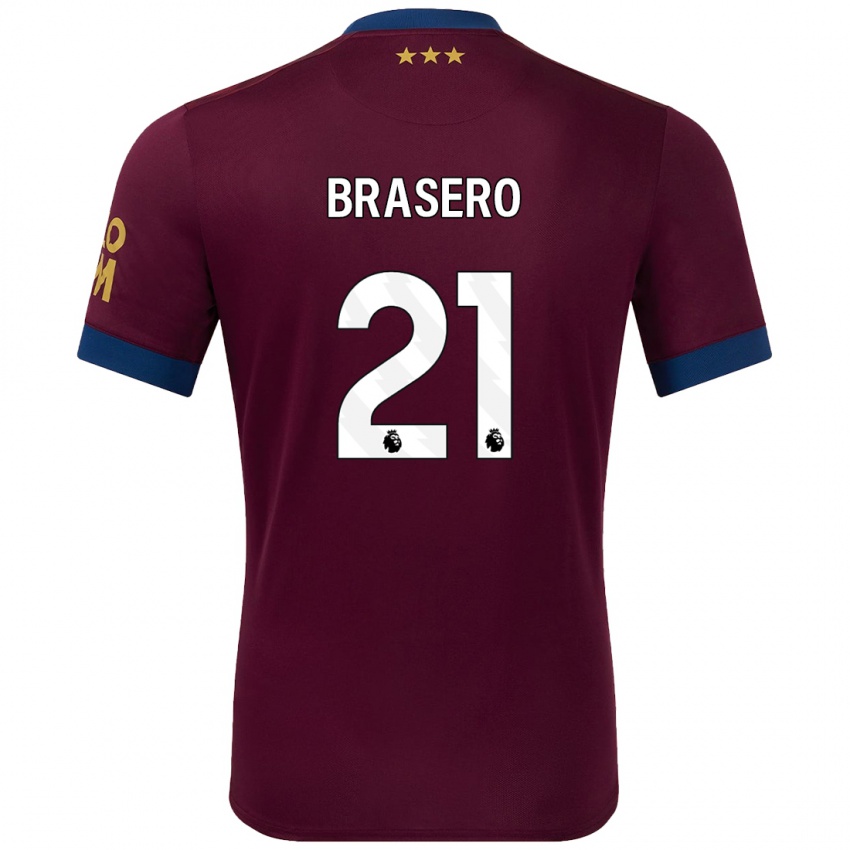 Niño Camiseta Sarah Brasero-Carreira #21 Marrón 2ª Equipación 2024/25 La Camisa