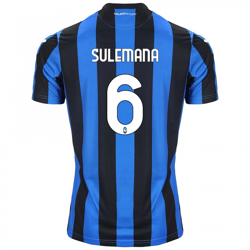 Hombre Camiseta Ibrahim Sulemana #6 Azul Negro 1ª Equipación 2024/25 La Camisa