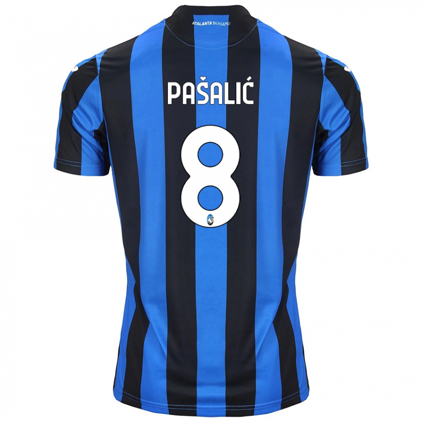 Hombre Camiseta Mario Pasalic #8 Azul Negro 1ª Equipación 2024/25 La Camisa