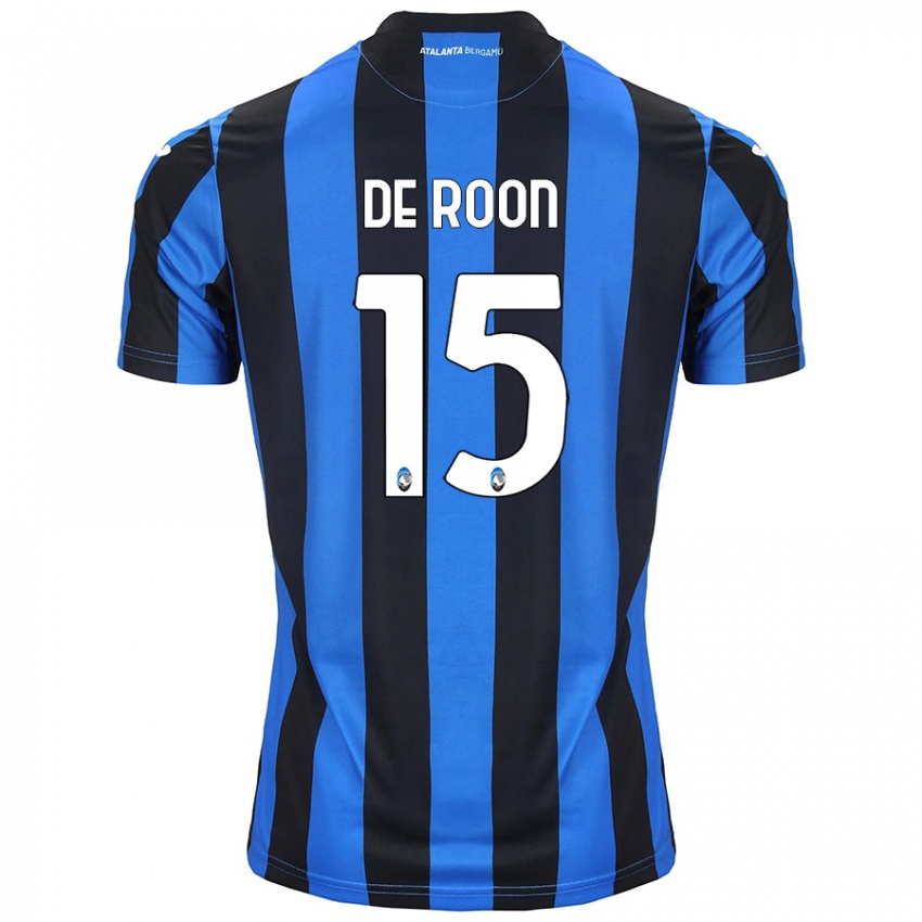 Hombre Camiseta Marten De Roon #15 Azul Negro 1ª Equipación 2024/25 La Camisa