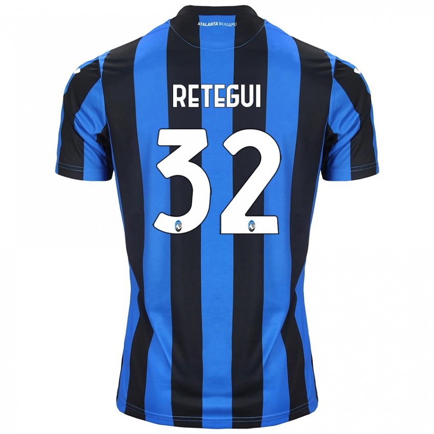 Hombre Camiseta Mateo Retegui #32 Azul Negro 1ª Equipación 2024/25 La Camisa