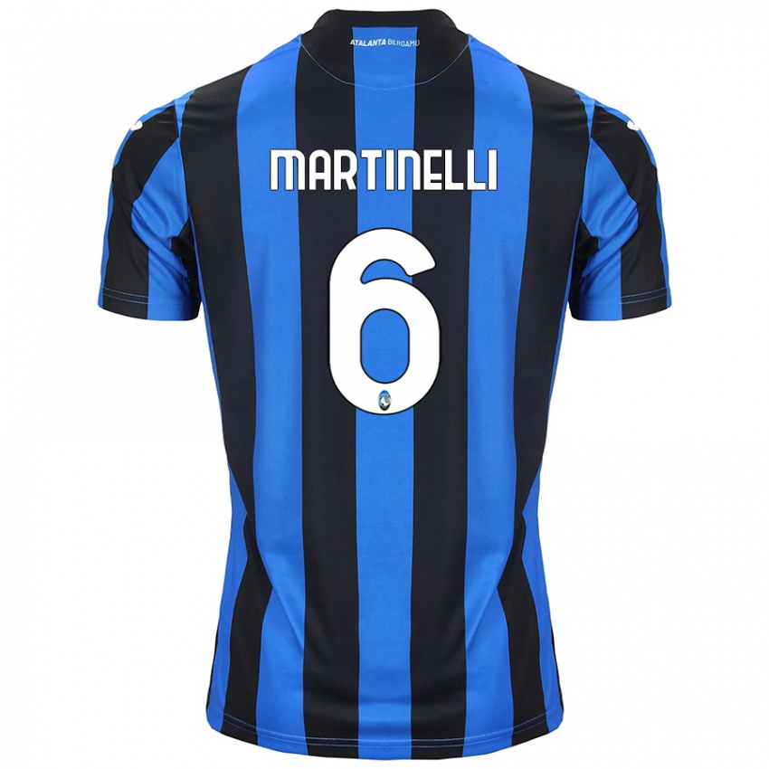 Hombre Camiseta Gabriel Martinelli #6 Azul Negro 1ª Equipación 2024/25 La Camisa