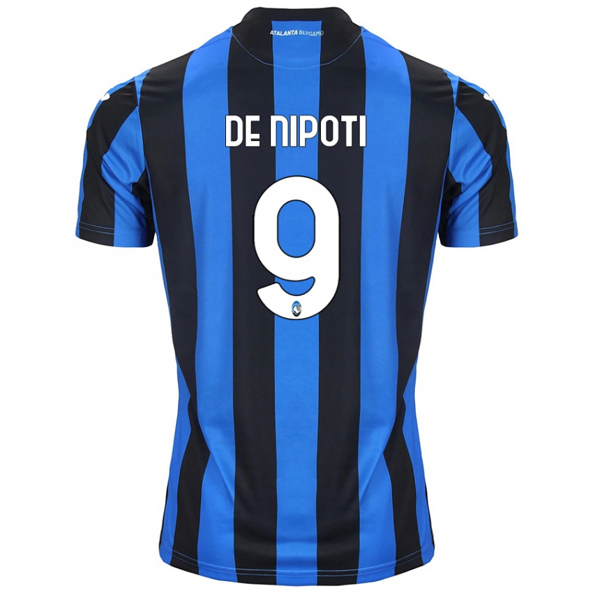 Hombre Camiseta Tommaso De Nipoti #9 Azul Negro 1ª Equipación 2024/25 La Camisa