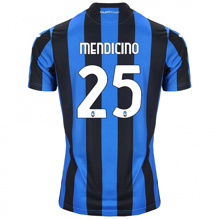 Hombre Camiseta Leonardo Mendicino #25 Azul Negro 1ª Equipación 2024/25 La Camisa