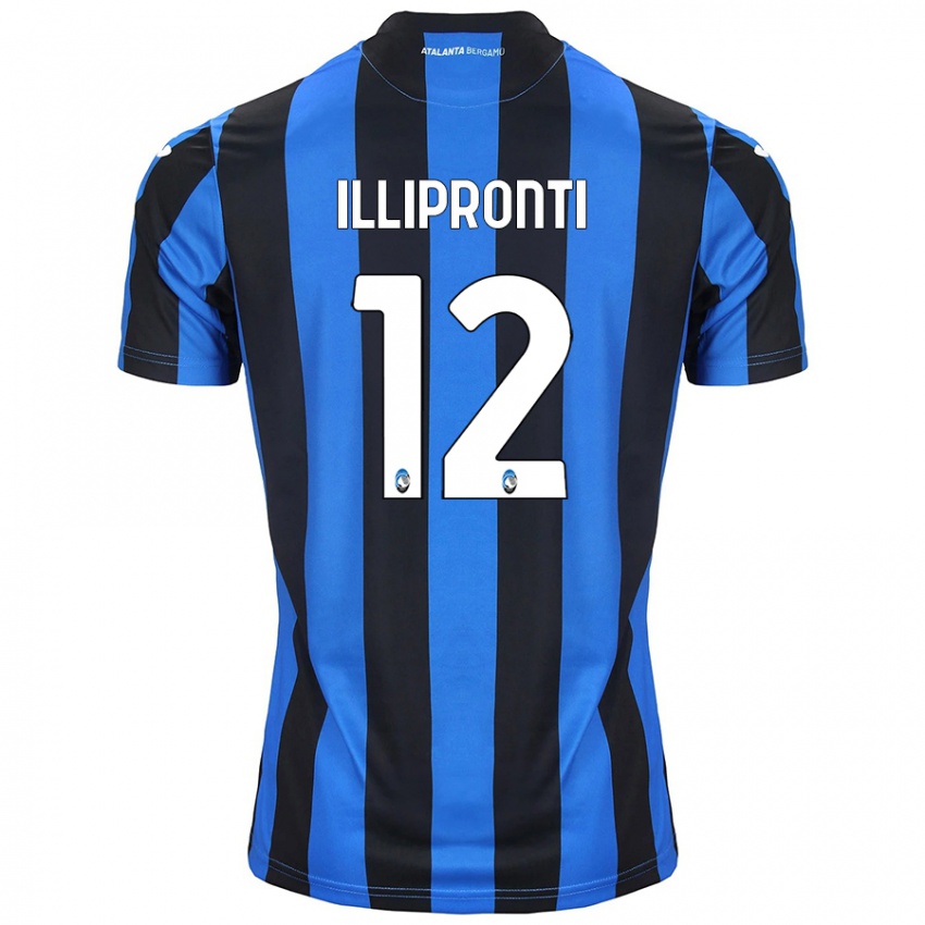 Hombre Camiseta Filippo Illipronti #12 Azul Negro 1ª Equipación 2024/25 La Camisa