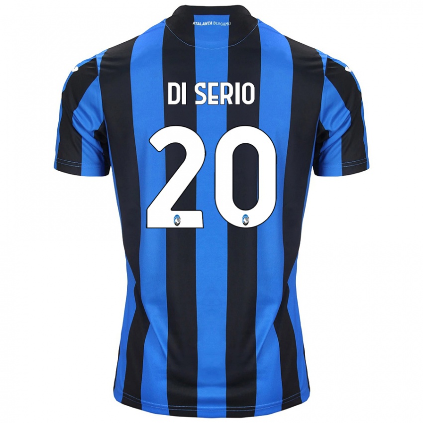 Hombre Camiseta Giuseppe Di Serio #20 Azul Negro 1ª Equipación 2024/25 La Camisa