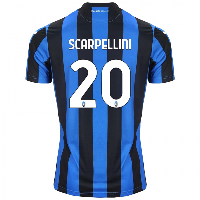 Hombre Camiseta Andrea Scarpellini #20 Azul Negro 1ª Equipación 2024/25 La Camisa