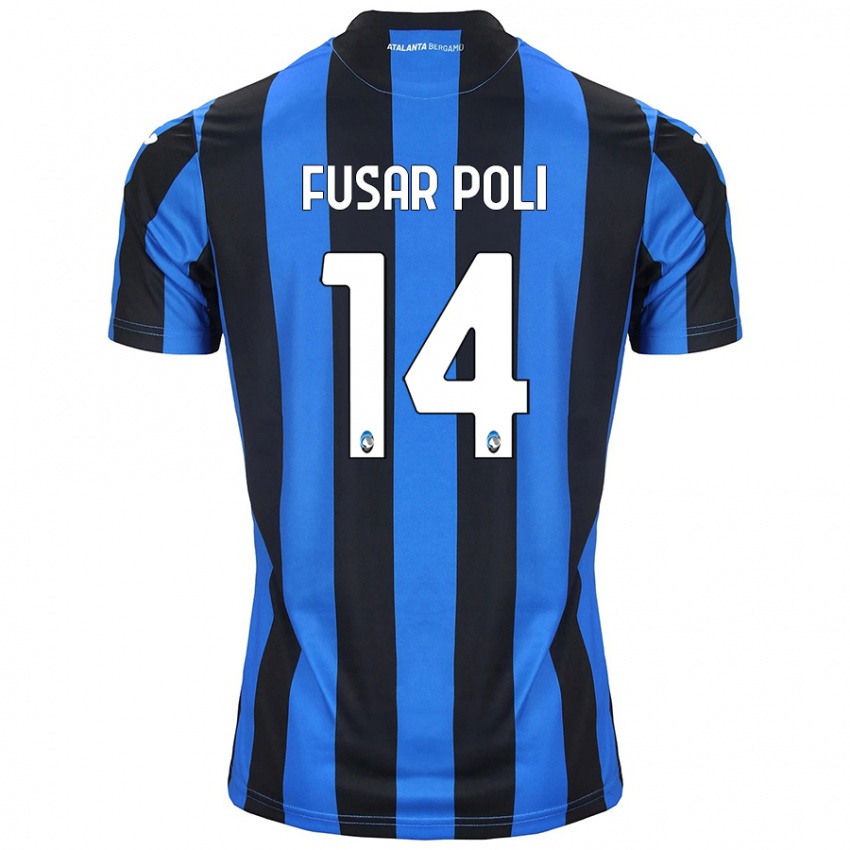 Hombre Camiseta Giulia Fusar Poli #14 Azul Negro 1ª Equipación 2024/25 La Camisa