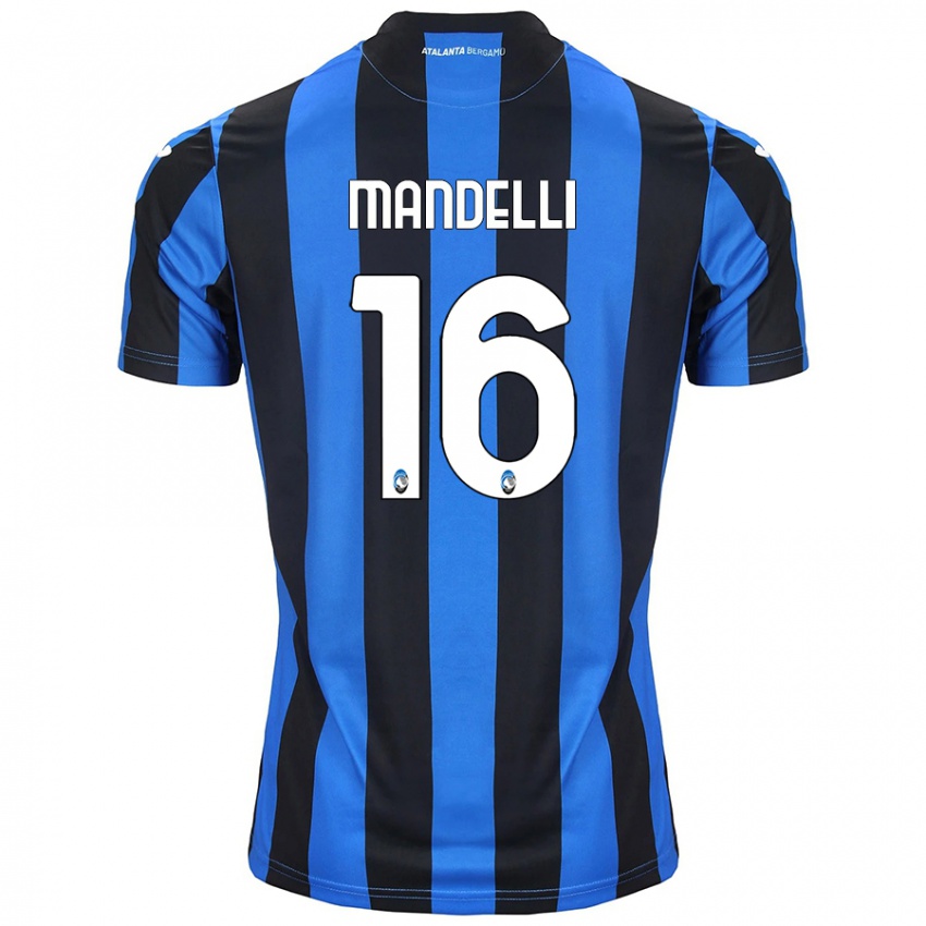 Hombre Camiseta Giulia Mandelli #16 Azul Negro 1ª Equipación 2024/25 La Camisa