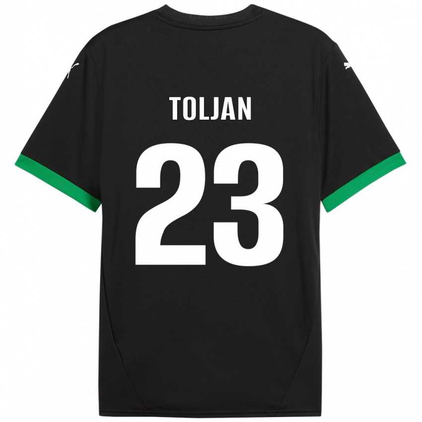 Hombre Camiseta Jeremy Toljan #23 Negro Verde Oscuro 1ª Equipación 2024/25 La Camisa