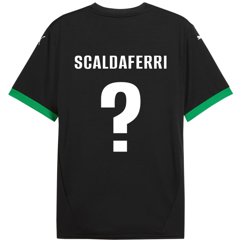 Hombre Camiseta Andrea Scaldaferri #0 Negro Verde Oscuro 1ª Equipación 2024/25 La Camisa