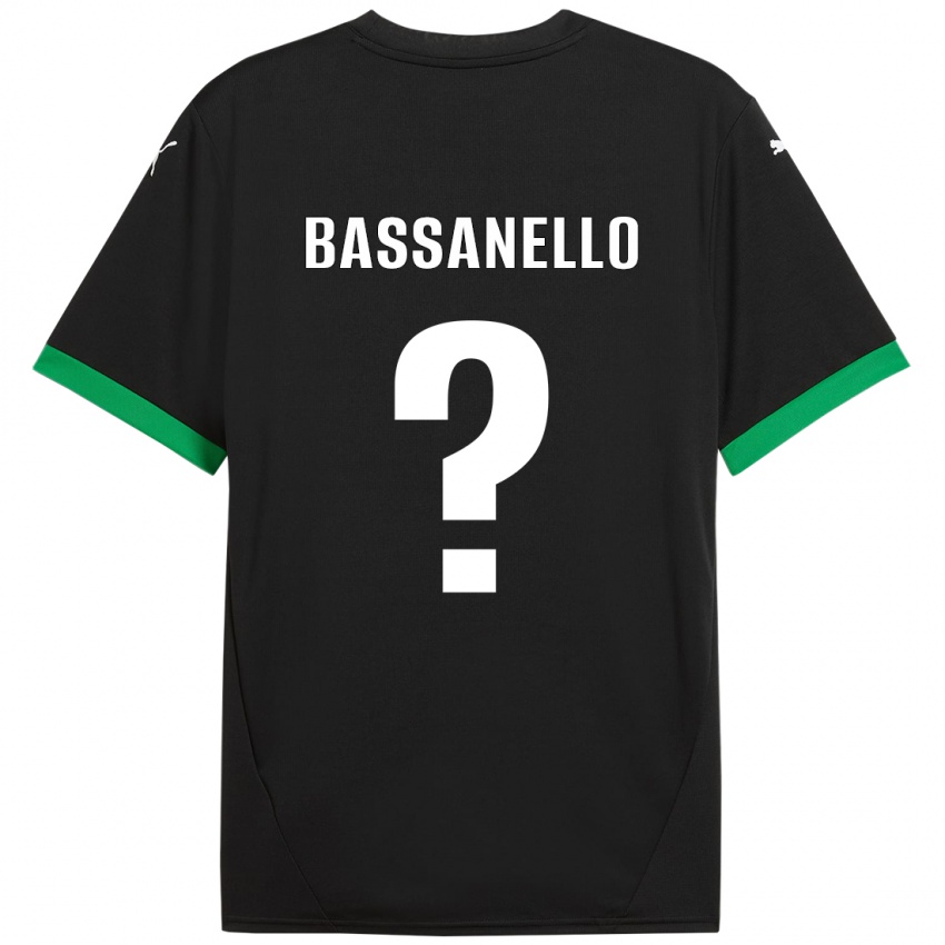 Hombre Camiseta Davide Bassanello #0 Negro Verde Oscuro 1ª Equipación 2024/25 La Camisa