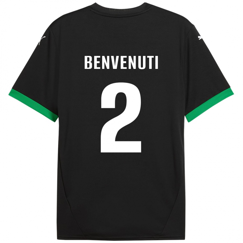 Hombre Camiseta Giacomo Benvenuti #2 Negro Verde Oscuro 1ª Equipación 2024/25 La Camisa