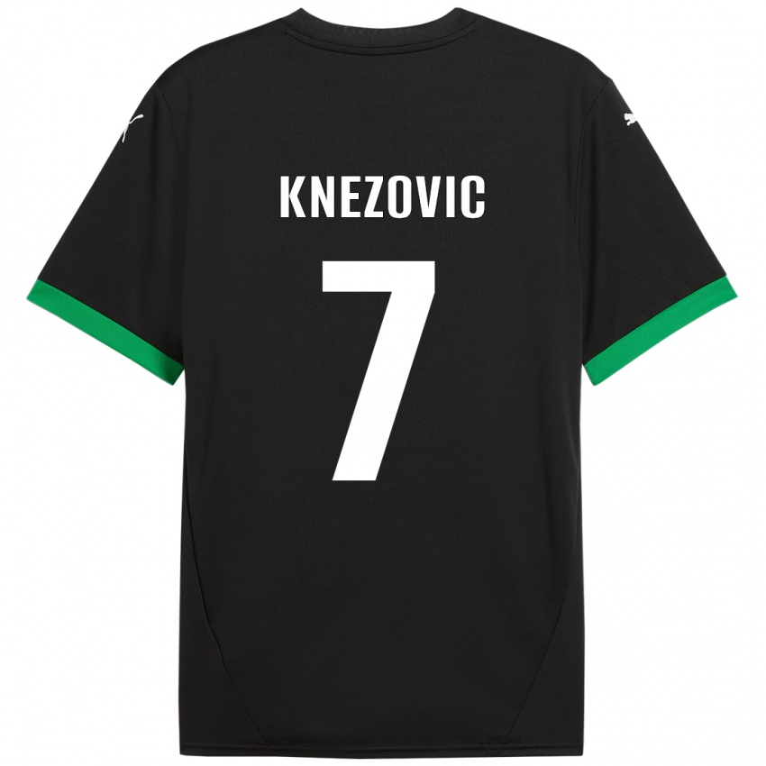 Hombre Camiseta Borna Knezovic #7 Negro Verde Oscuro 1ª Equipación 2024/25 La Camisa