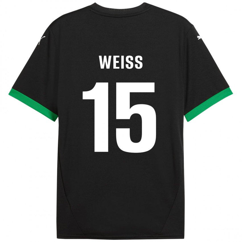 Hombre Camiseta David Weiss #15 Negro Verde Oscuro 1ª Equipación 2024/25 La Camisa