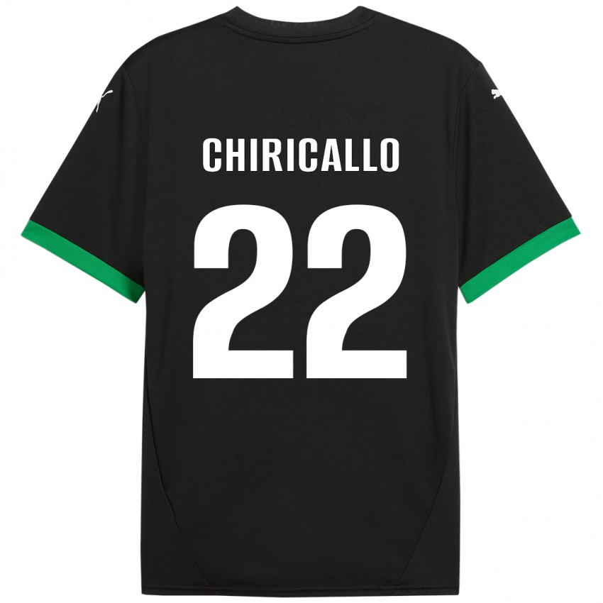 Hombre Camiseta Giovanni Chiricallo #22 Negro Verde Oscuro 1ª Equipación 2024/25 La Camisa