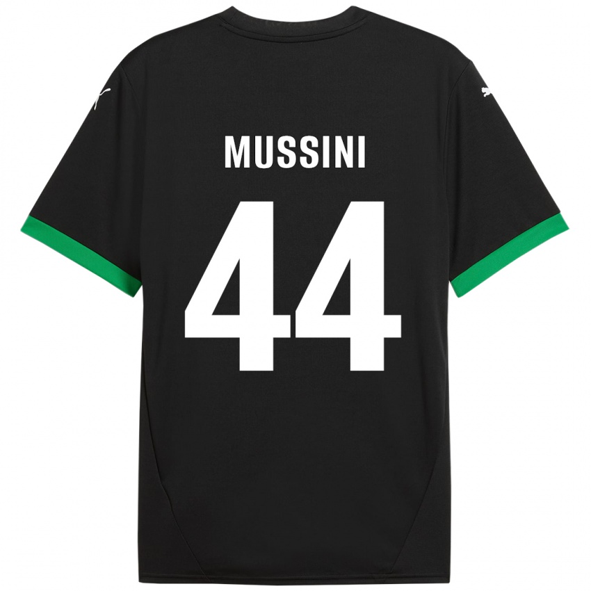 Hombre Camiseta Andrea Mussini #44 Negro Verde Oscuro 1ª Equipación 2024/25 La Camisa