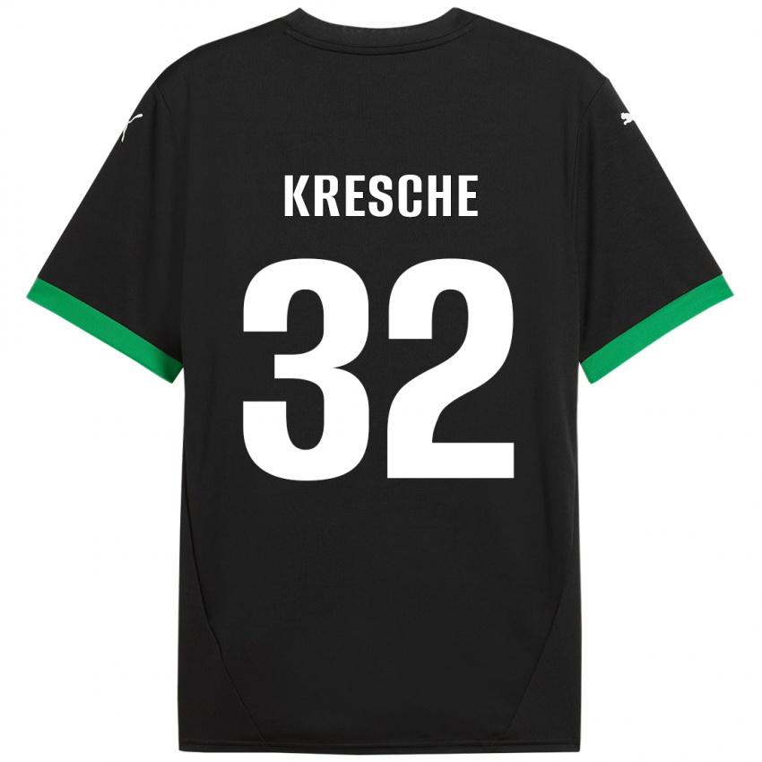 Hombre Camiseta Isabella Kresche #32 Negro Verde Oscuro 1ª Equipación 2024/25 La Camisa