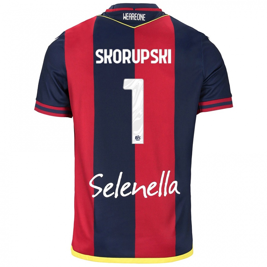 Hombre Camiseta Lukasz Skorupski #1 Rojo Azul Real 1ª Equipación 2024/25 La Camisa