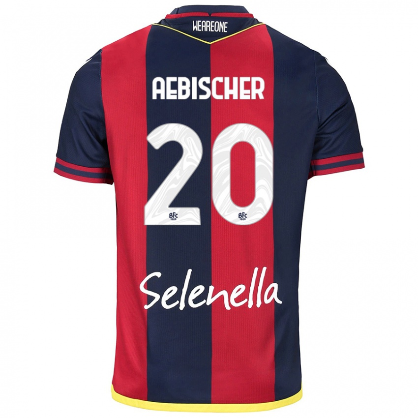 Hombre Camiseta Michel Aebischer #20 Rojo Azul Real 1ª Equipación 2024/25 La Camisa