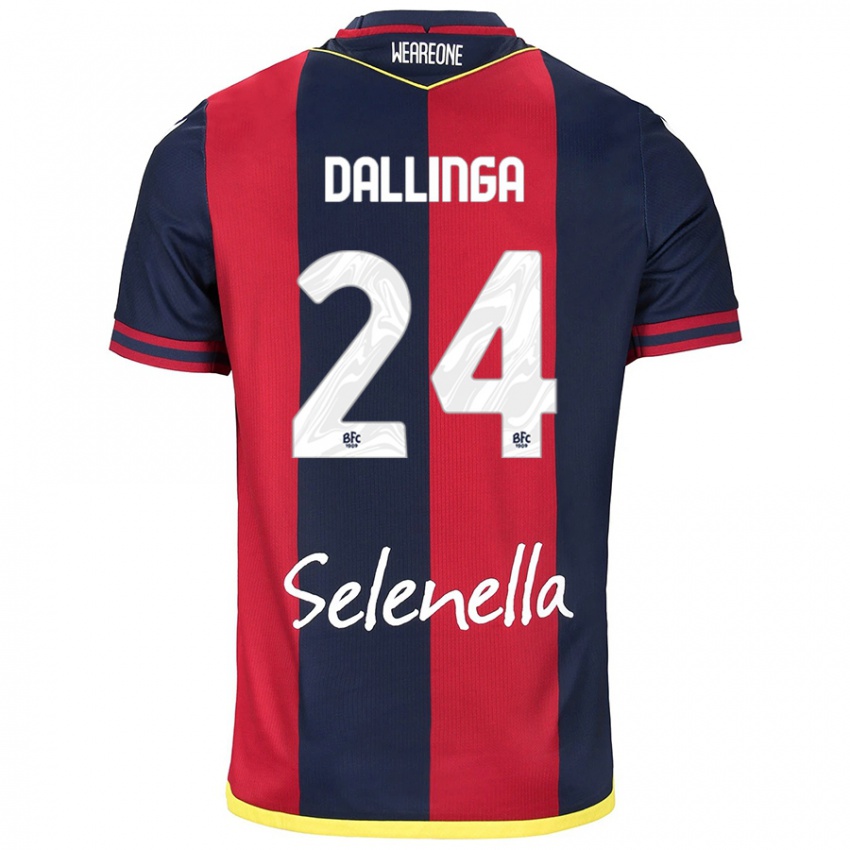 Hombre Camiseta Thijs Dallinga #24 Rojo Azul Real 1ª Equipación 2024/25 La Camisa