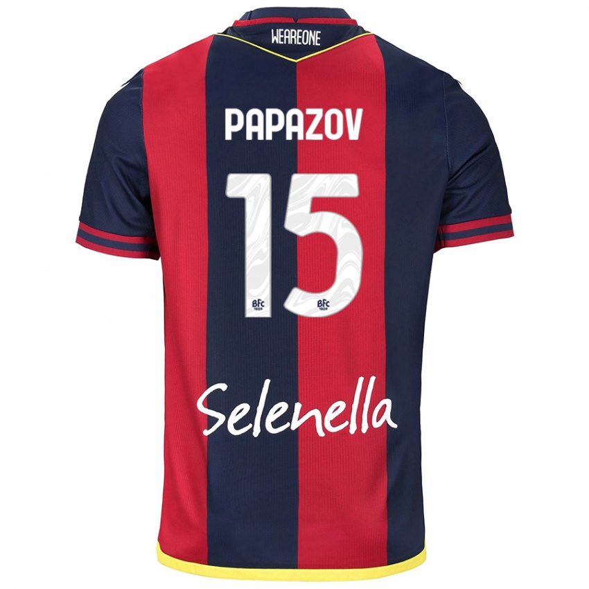 Hombre Camiseta Dimitar Papazov #15 Rojo Azul Real 1ª Equipación 2024/25 La Camisa