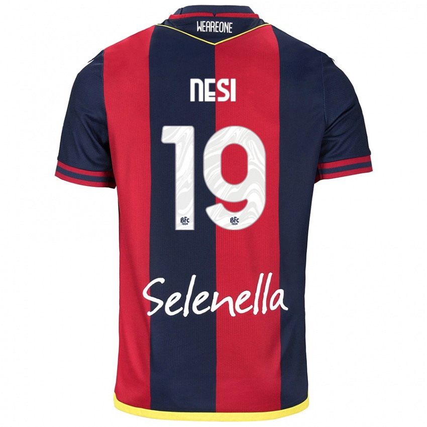 Hombre Camiseta Luca Nesi #19 Rojo Azul Real 1ª Equipación 2024/25 La Camisa