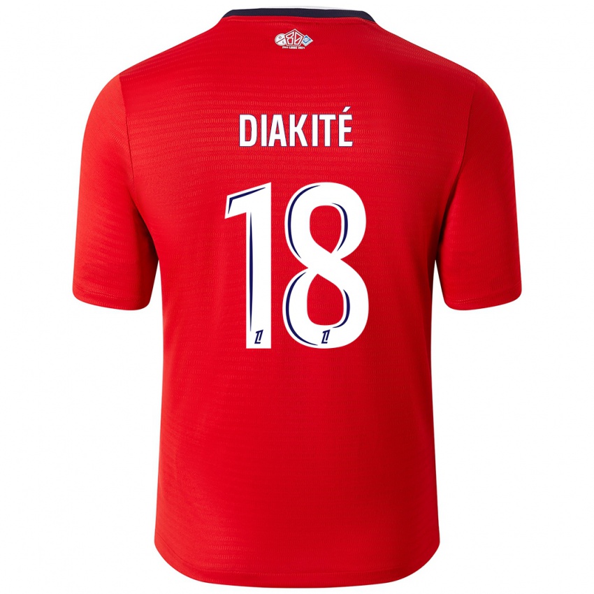 Hombre Camiseta Bafode Diakite #18 Rojo Blanco 1ª Equipación 2024/25 La Camisa