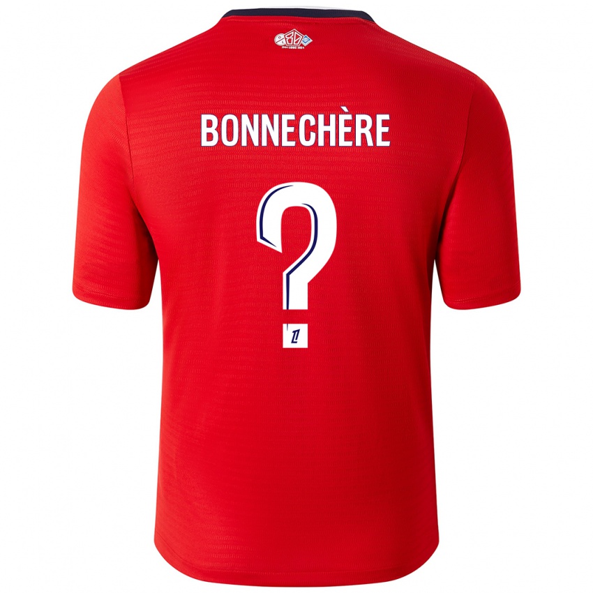 Hombre Camiseta Victor Bonnechère #0 Rojo Blanco 1ª Equipación 2024/25 La Camisa