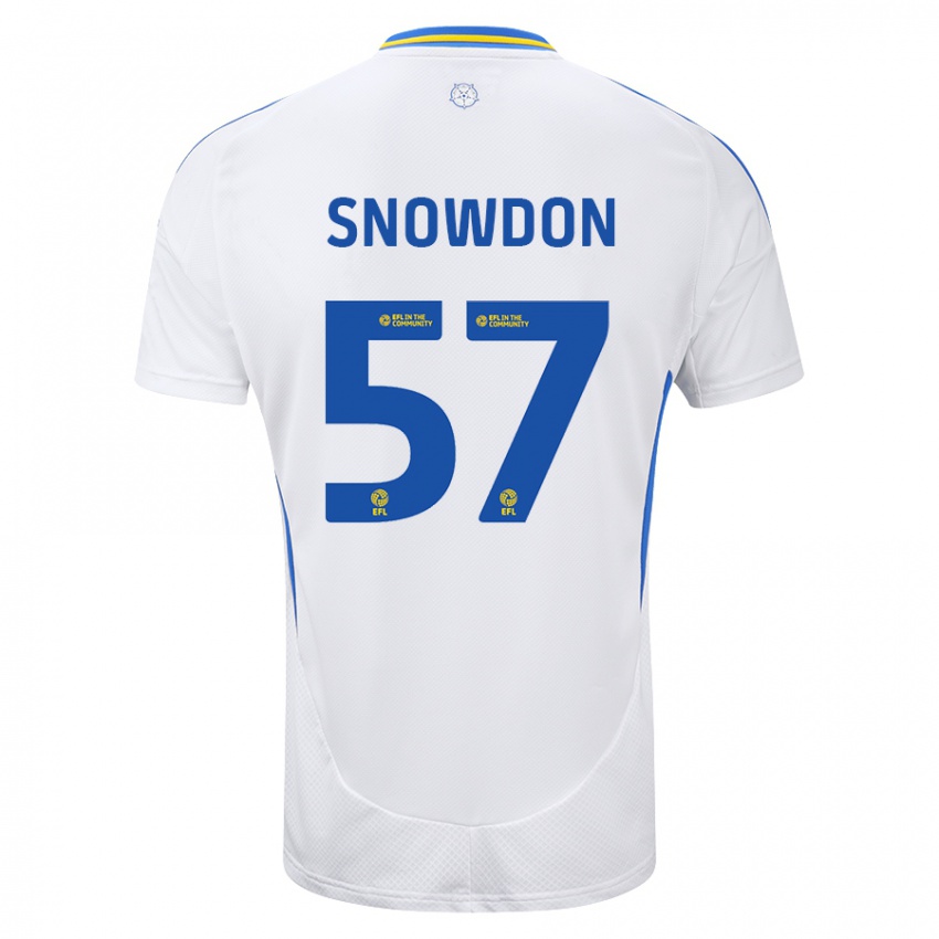 Hombre Camiseta Joe Snowdon #57 Blanco Azul 1ª Equipación 2024/25 La Camisa