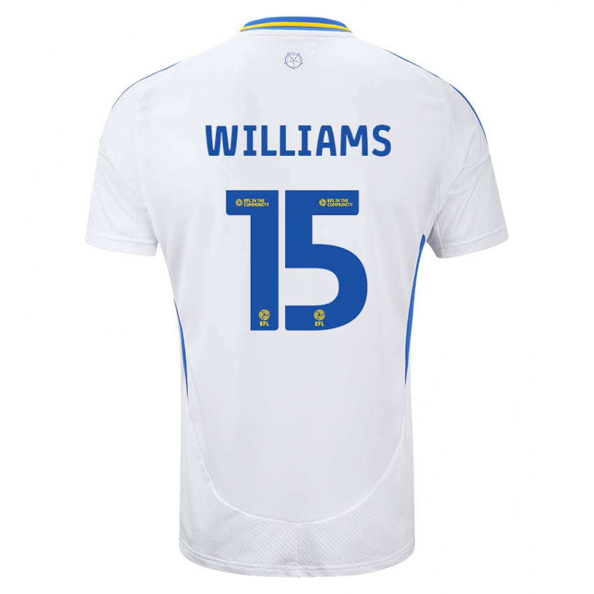 Hombre Camiseta Paige Williams #15 Blanco Azul 1ª Equipación 2024/25 La Camisa