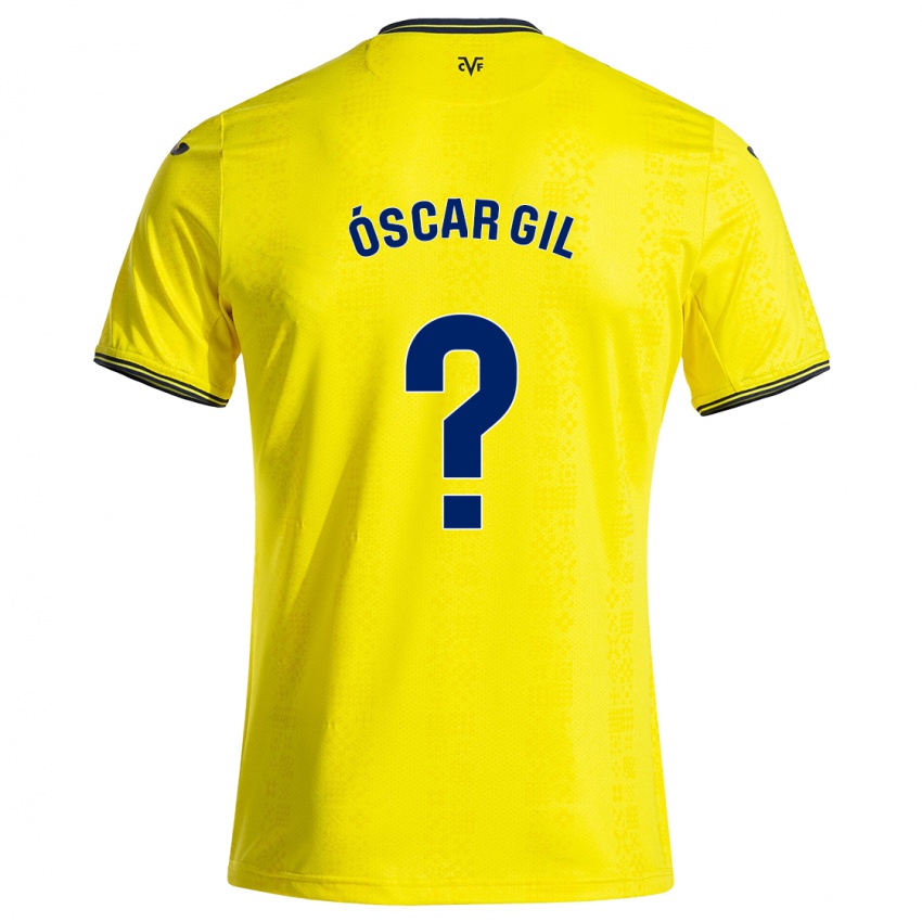 Hombre Camiseta Óscar Gil #0 Amarillo Negro 1ª Equipación 2024/25 La Camisa