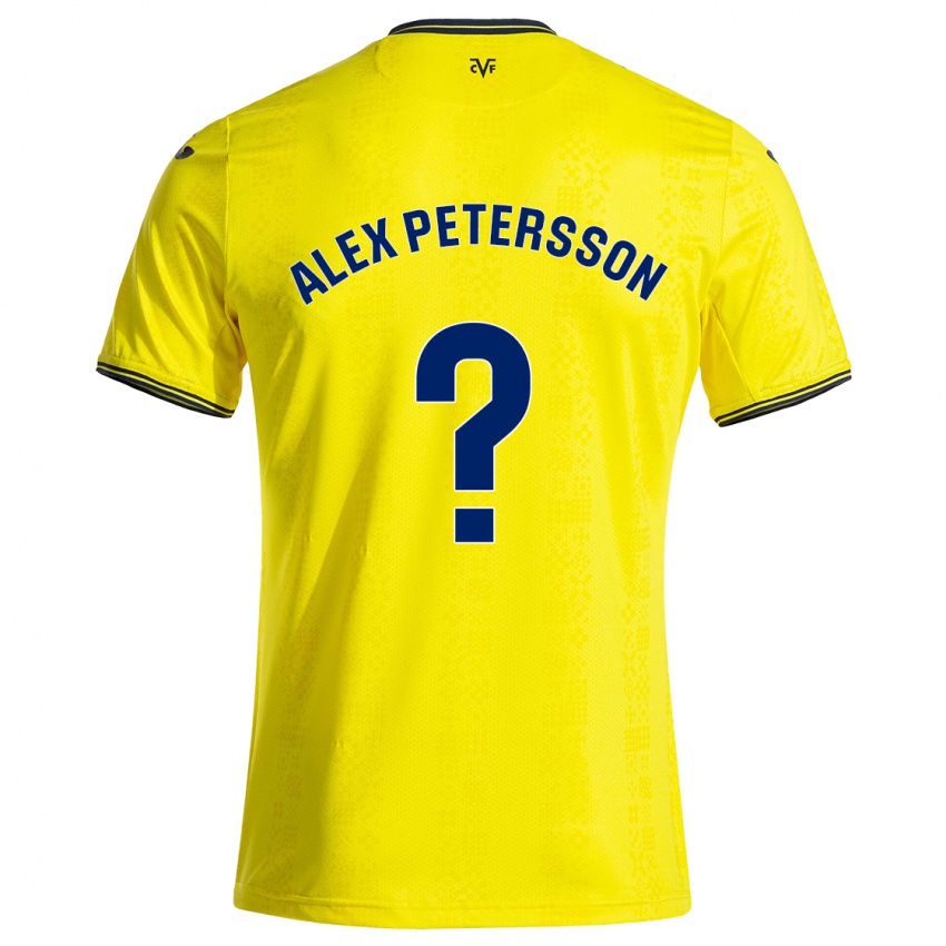 Hombre Camiseta Max Alex Petersson #0 Amarillo Negro 1ª Equipación 2024/25 La Camisa