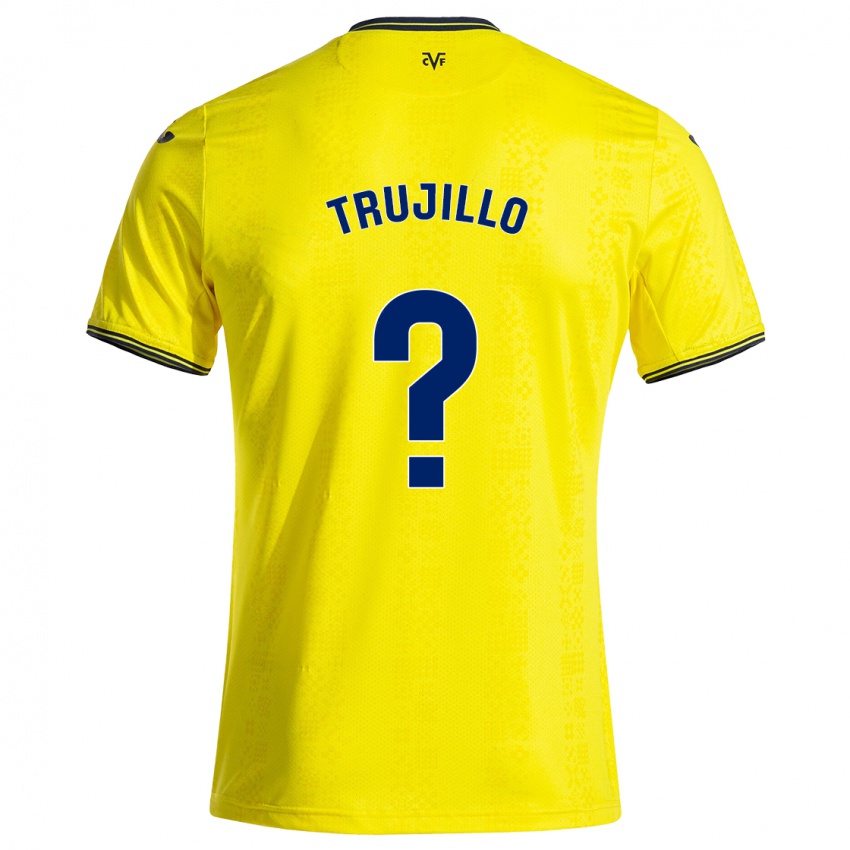 Hombre Camiseta Jairo Trujillo #0 Amarillo Negro 1ª Equipación 2024/25 La Camisa